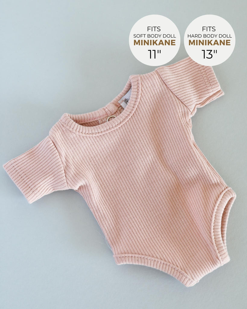 Minikane Doll Clothes | Short Sleeved Baby Doll Bodysuit (Soft Pink)