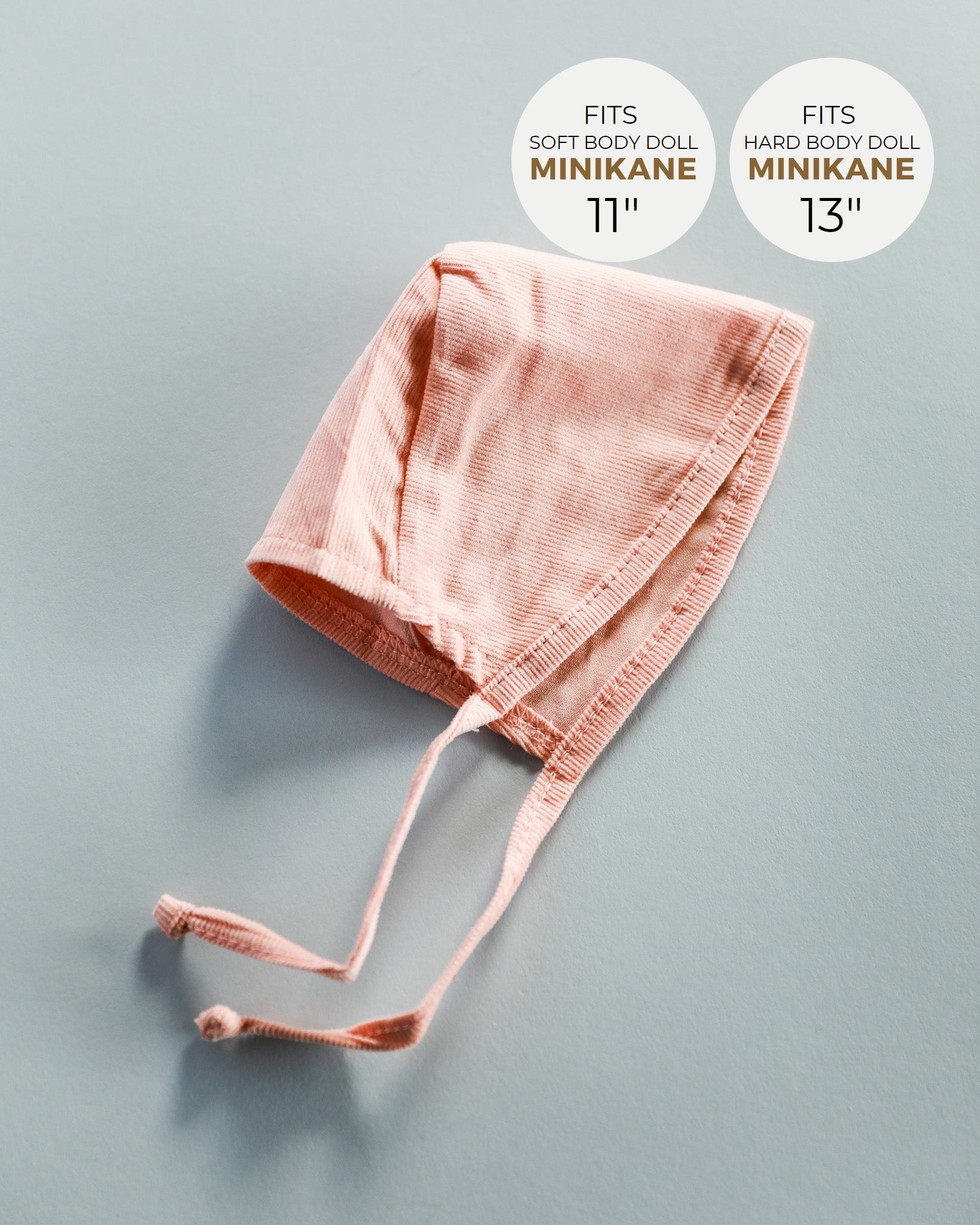 Minikane Doll Clothes | Baby Doll Bonnet - Soft Pink