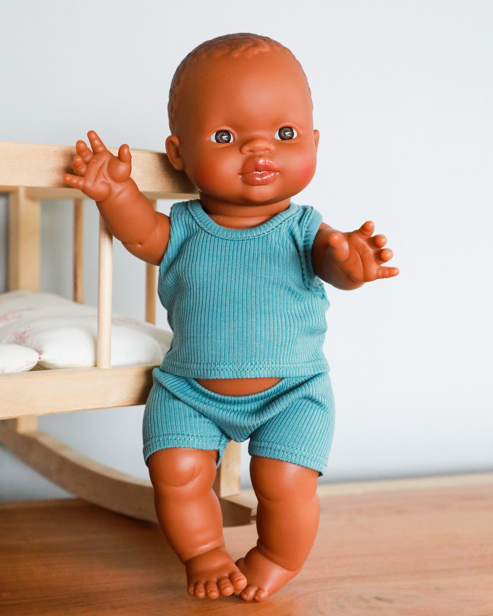 Minikane Doll Clothes | Baby Boy Doll Tank Set (Blue)