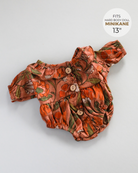 Minikane Doll Clothes | Baby Doll Floral Romper (Brown)