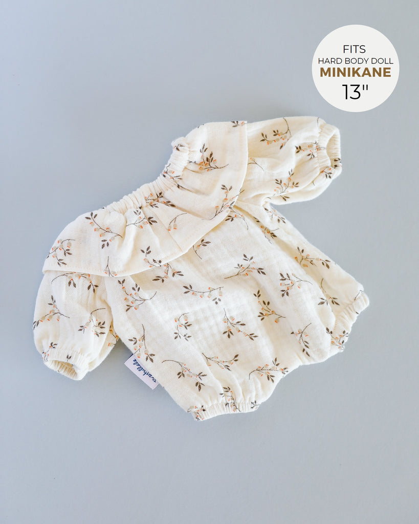 Minikane Doll Clothes | Baby Doll Flower Romper (White)