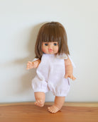 Minikane Doll Clothes | Baby Doll Linen Romper (White)