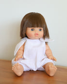 Minikane Doll Clothes | Baby Doll Linen Romper (White)