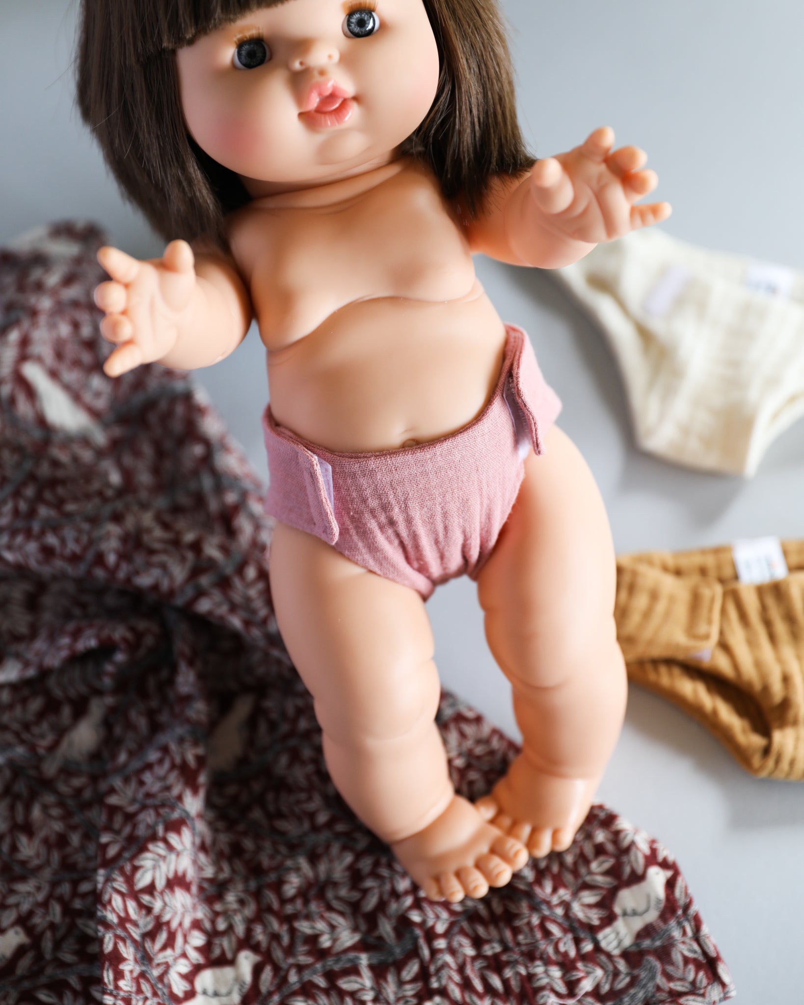 Minikane Doll Clothes | Baby Doll Muslin Diapers (pack of 3)