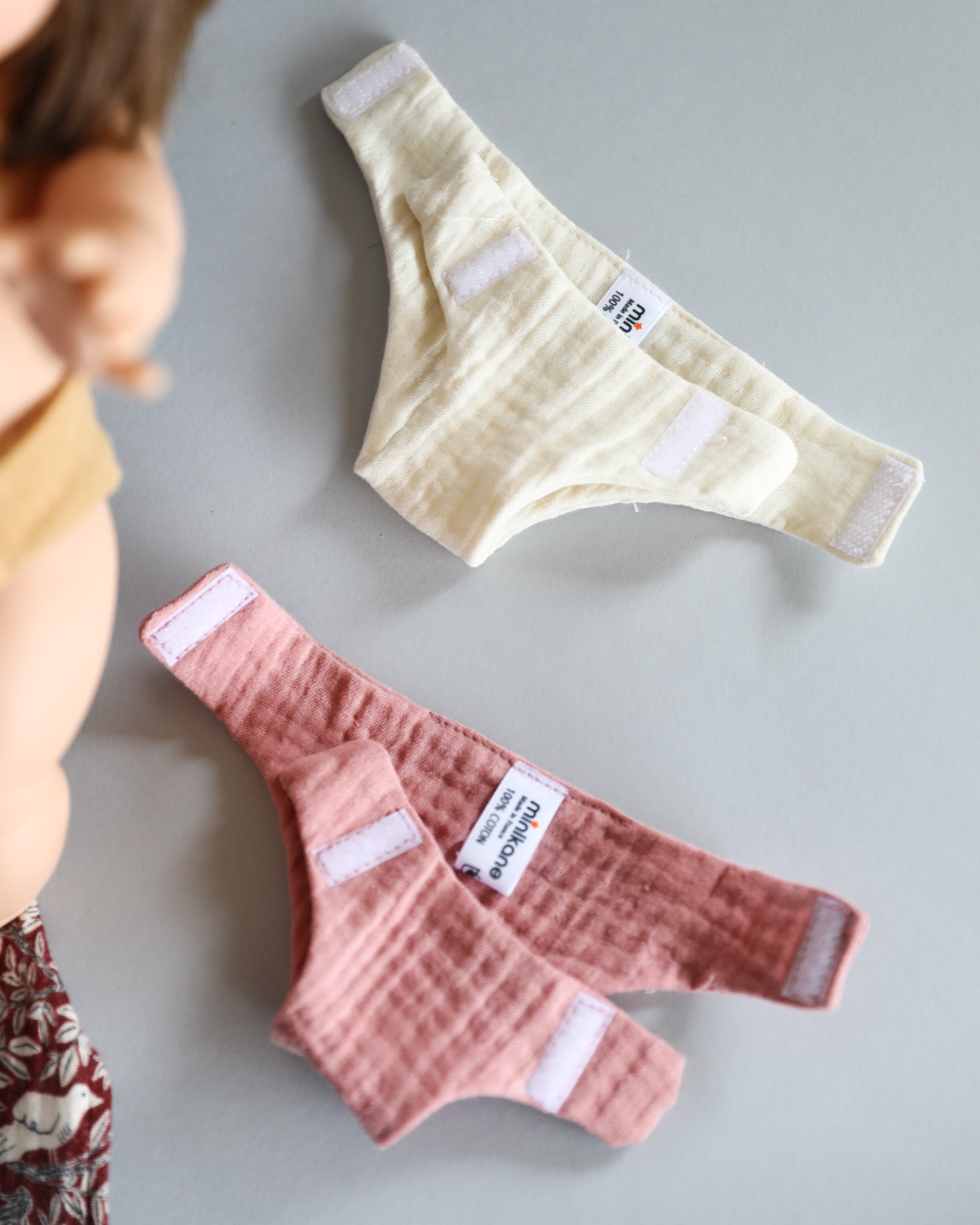 Minikane Doll Clothes | Baby Doll Muslin Diapers (pack of 3)