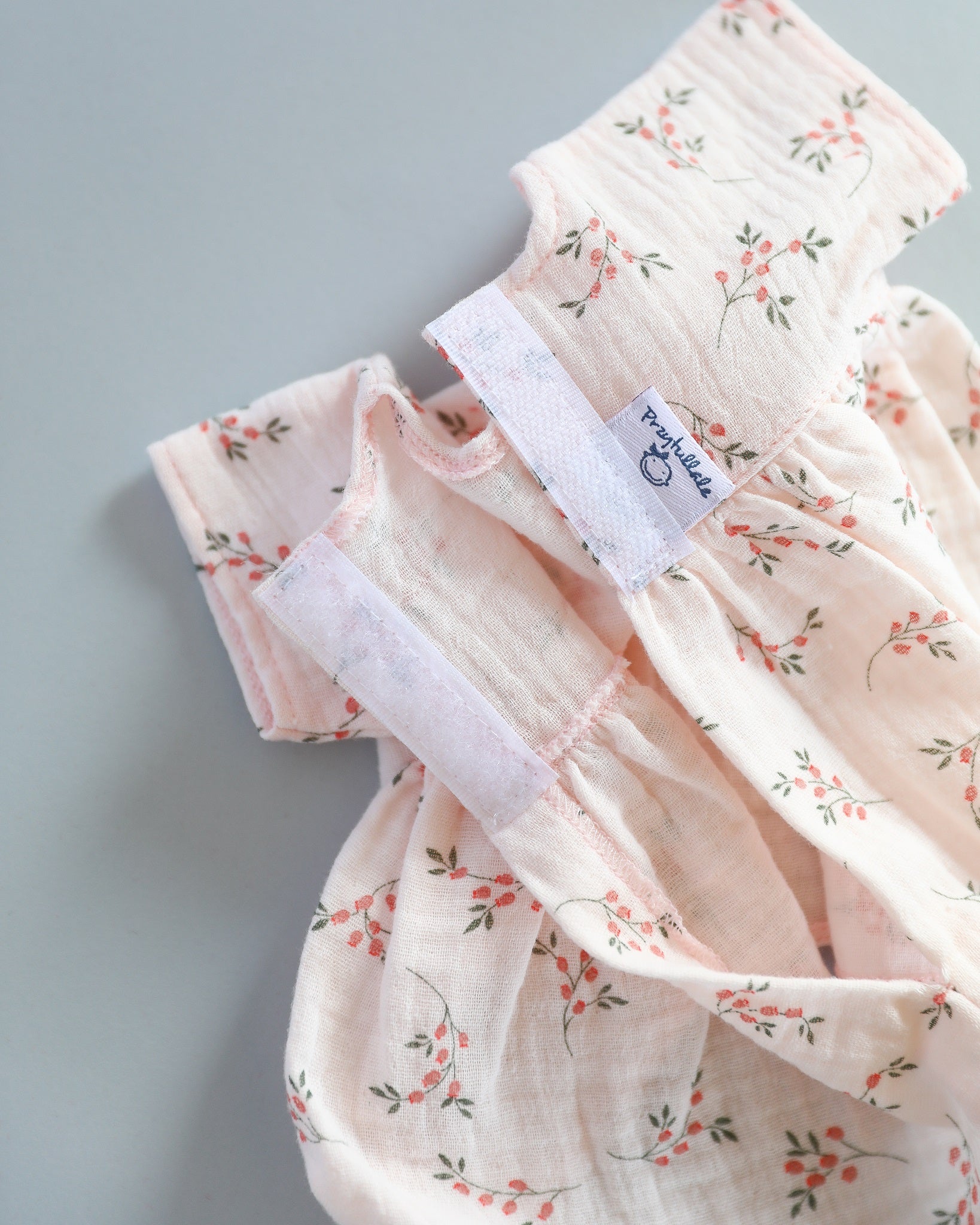 Minikane Doll Clothes | Baby Doll Muslin Floral Dress (Pink)