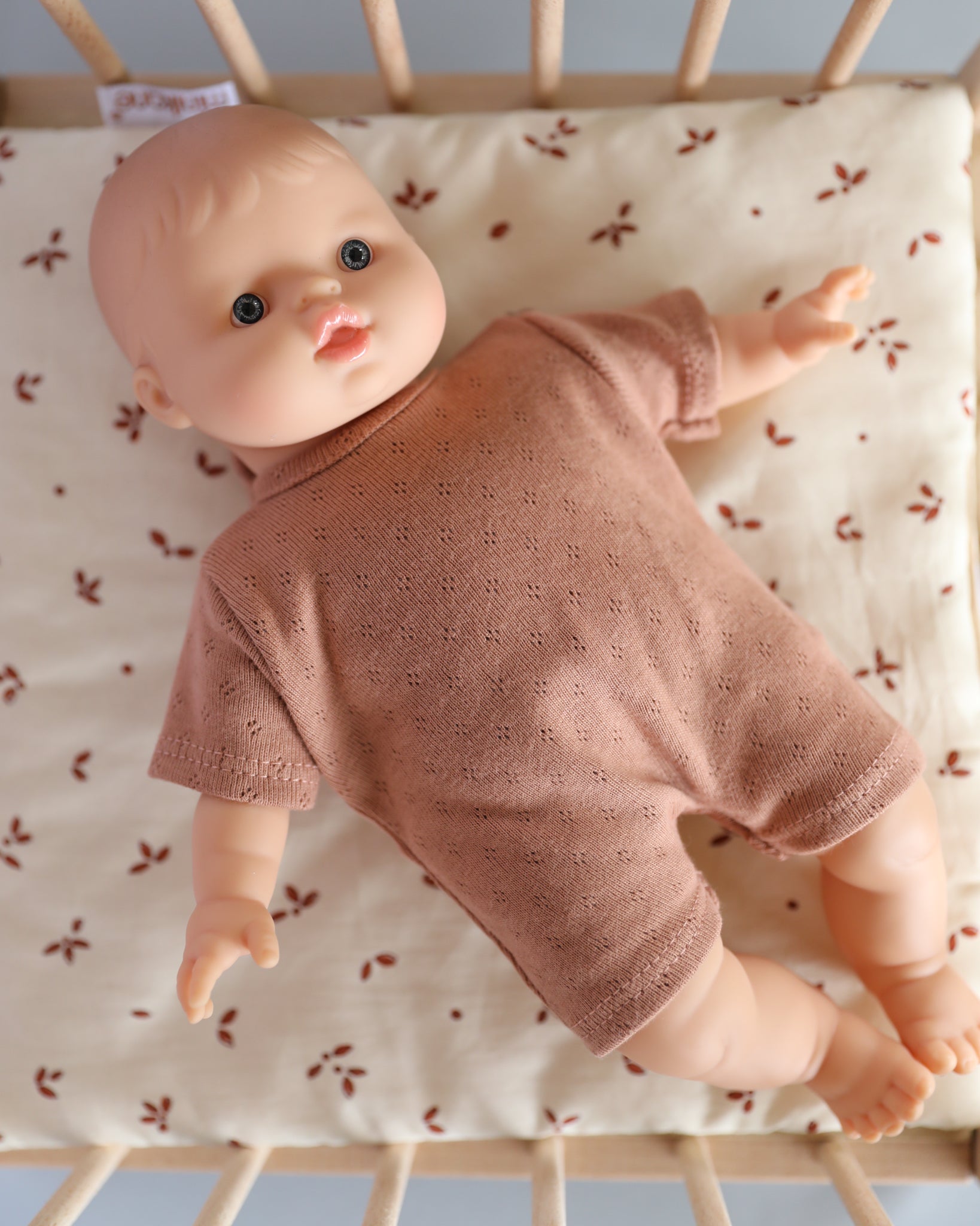 Minikane Doll Clothes | Baby Doll Onesie (Brown)