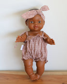 Minikane Doll Clothes | Baby Doll Summer Romper with Headband (Plum)