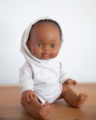 Minikane Doll Clothes | Baby Doll Sweatshirt Jumpsuit with a Hoodie (Grey)