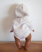 Minikane Doll Clothes | Baby Doll Sweatshirt Jumpsuit with a Hoodie (Grey)
