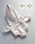 Minikane Doll Clothes | Baby Doll Sweatshirt Jumpsuit with a Hoodie (Grey)