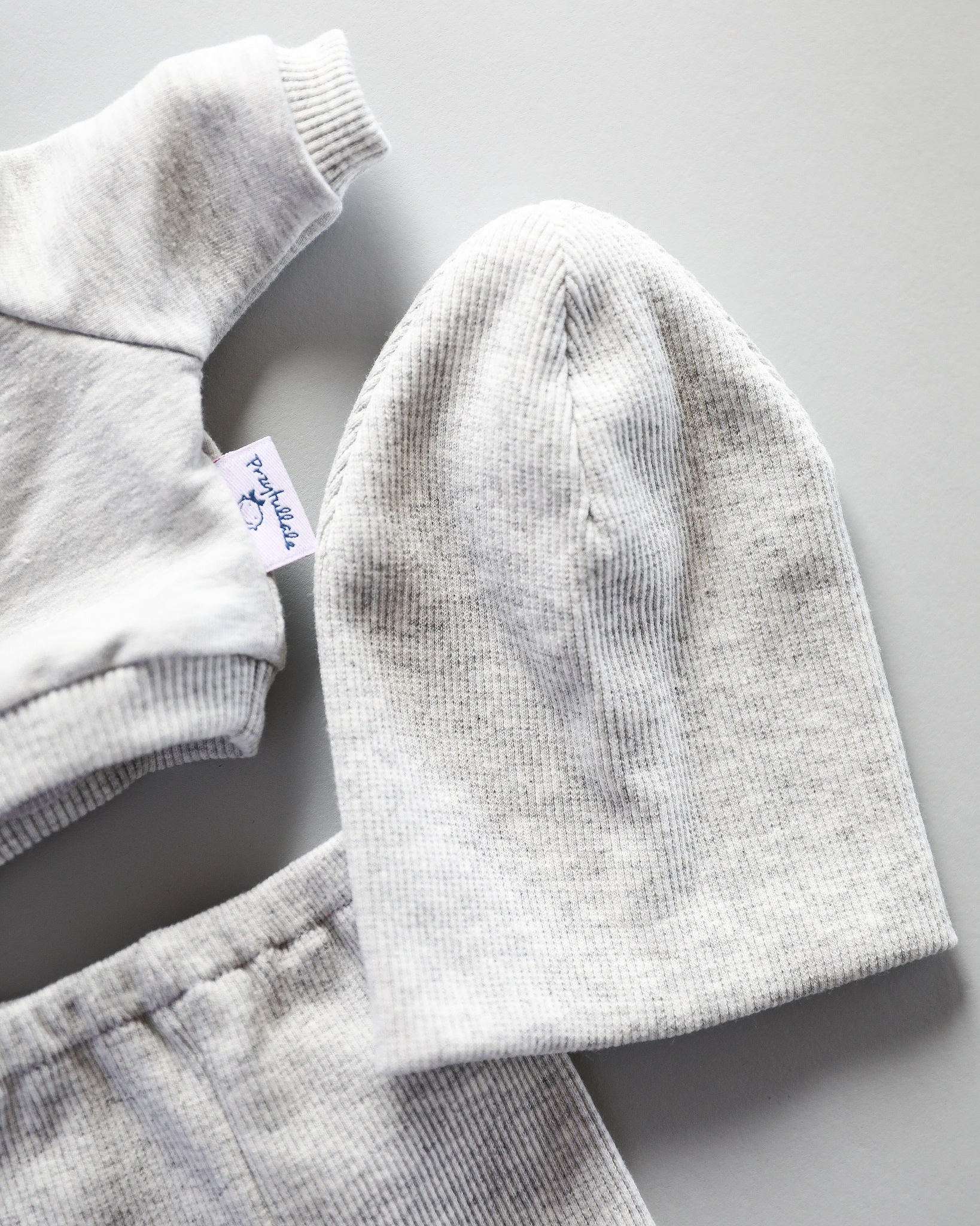 Minikane Doll Clothes | Baby Doll Sweatshirt Set with Beanie (Grey)