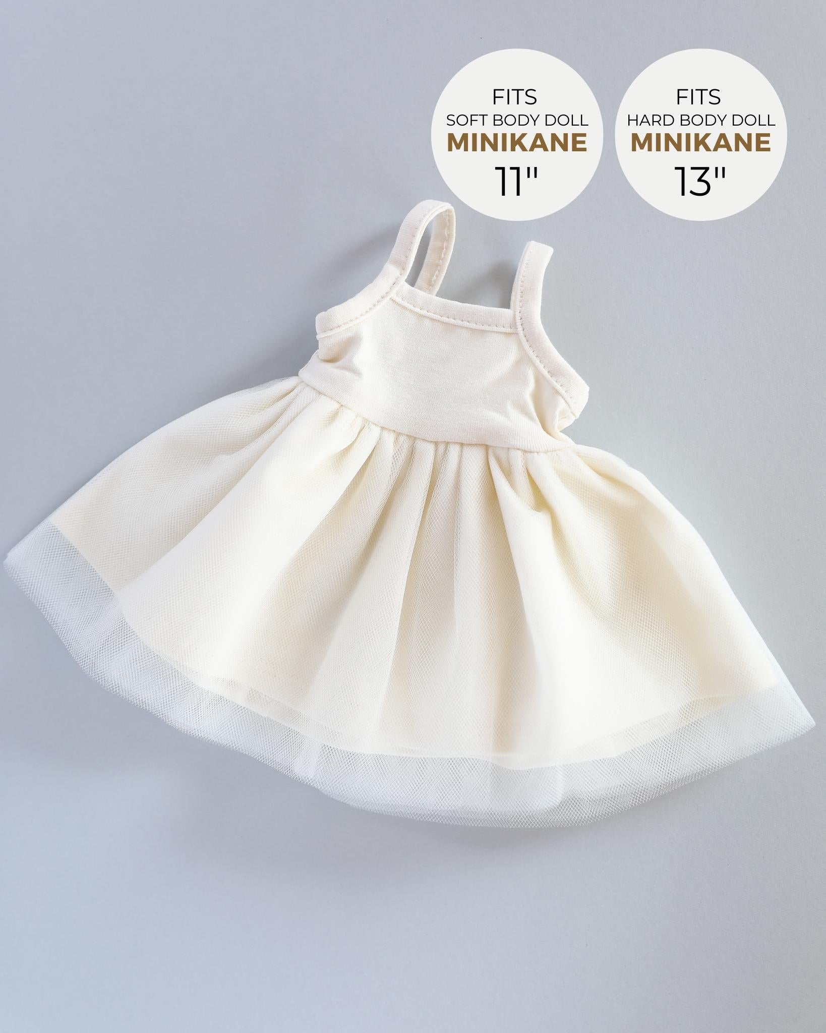 Minikane Doll Clothes | Baby Doll Tutu Dress (White)
