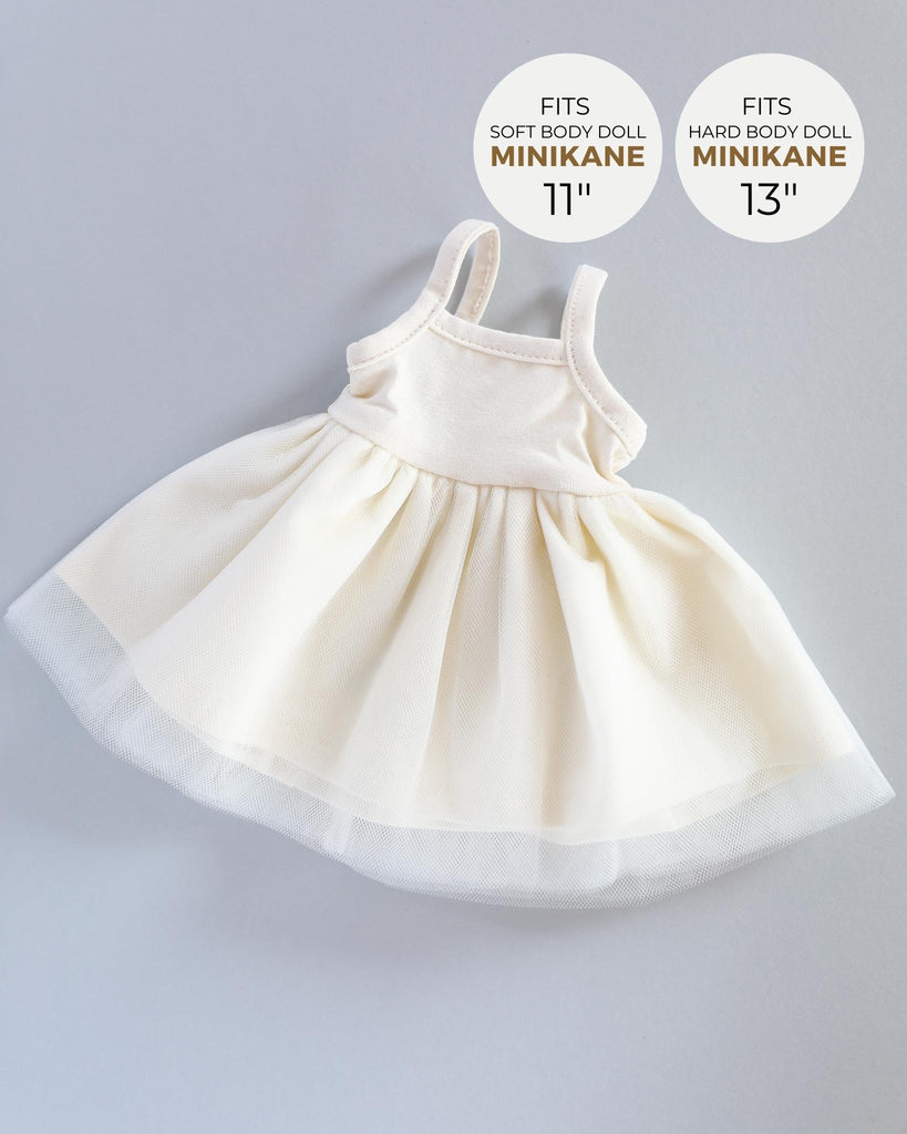 Minikane Doll Clothes | Baby Doll Tutu Dress (White)
