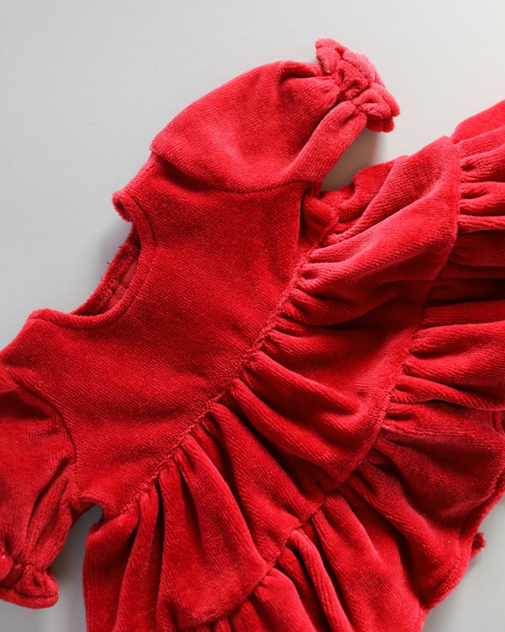 Minikane Doll Clothes | Baby Doll Velvet Dress (Red)