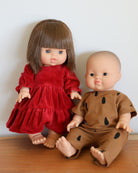 Minikane Doll Clothes | Baby Doll Velvet Dress (Red)