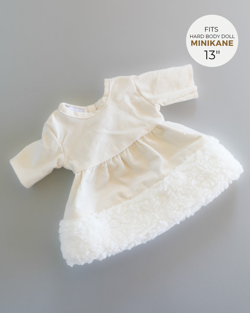 Minikane Doll Clothes | Baby Doll Winter Dress (White)Minikane Doll Clothes | Baby Doll Winter Dress (White)