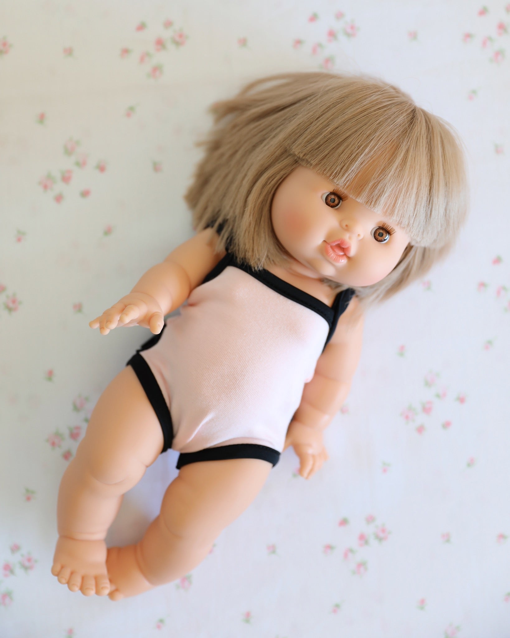 Minikane Doll Clothes | Doll Swimsuit (Pastel Pink)