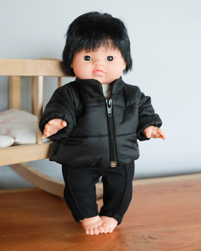 Minikane Doll Clothes | Baby Doll Down Jacket - Black