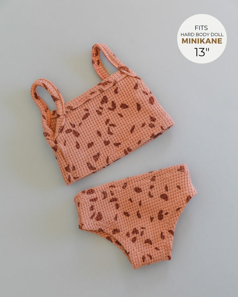 Minikane Doll Clothes | Baby Girl Doll Underwear Set (Brown Pebbles)
