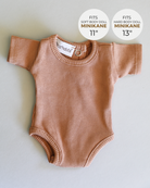 Minikane Doll Clothes | Short Sleeved Baby Doll Bodysuit (Brown)