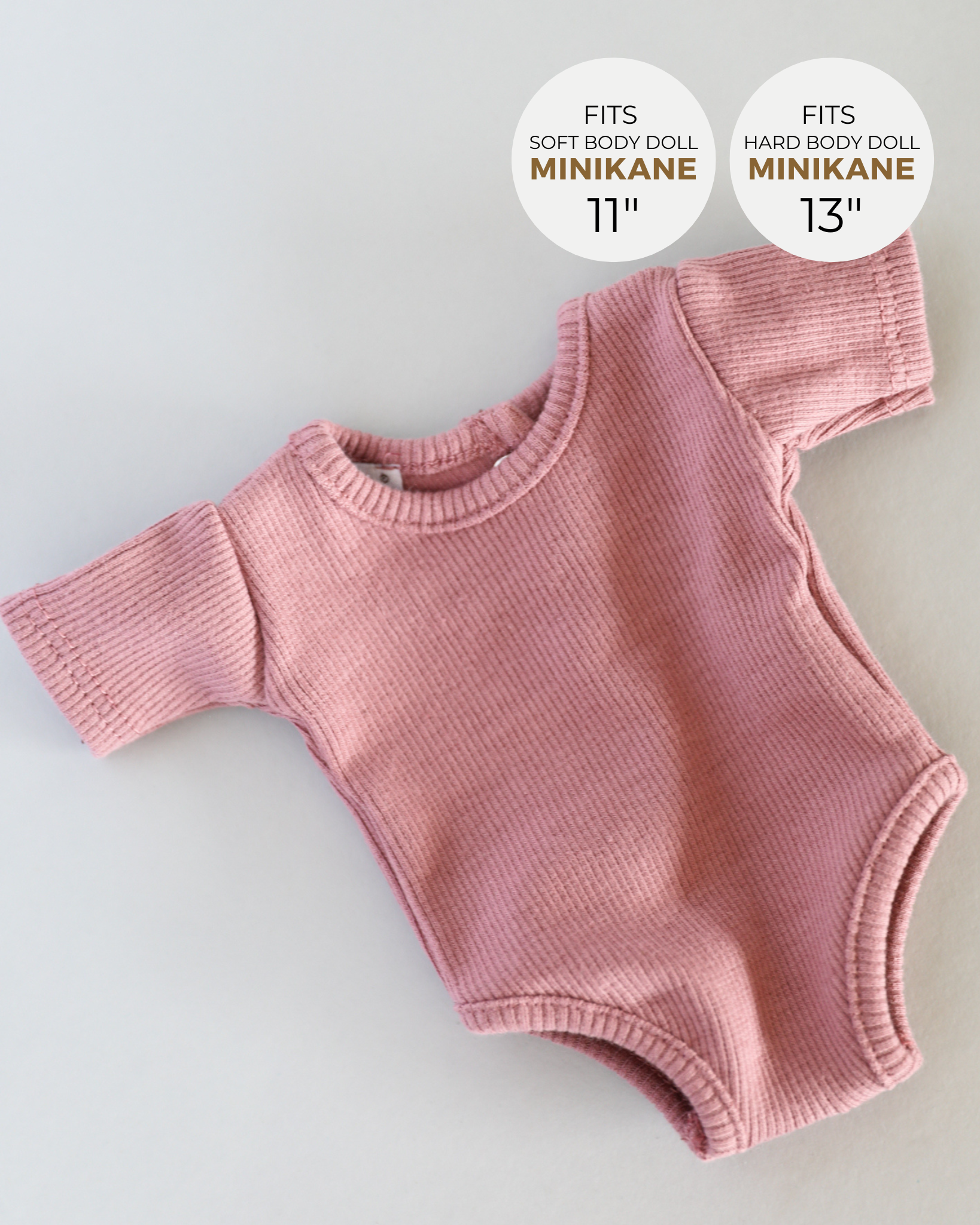 Minikane Doll Clothes | Short Sleeved Baby Doll Bodysuit (Pink)