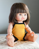 Minikane Doll Clothes | Sleeveless Retro Baby Doll Bodysuit (Mustard)