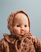 Minikane Doll Clothes | Soft Body Doll Bonnet - Brown Pebbles