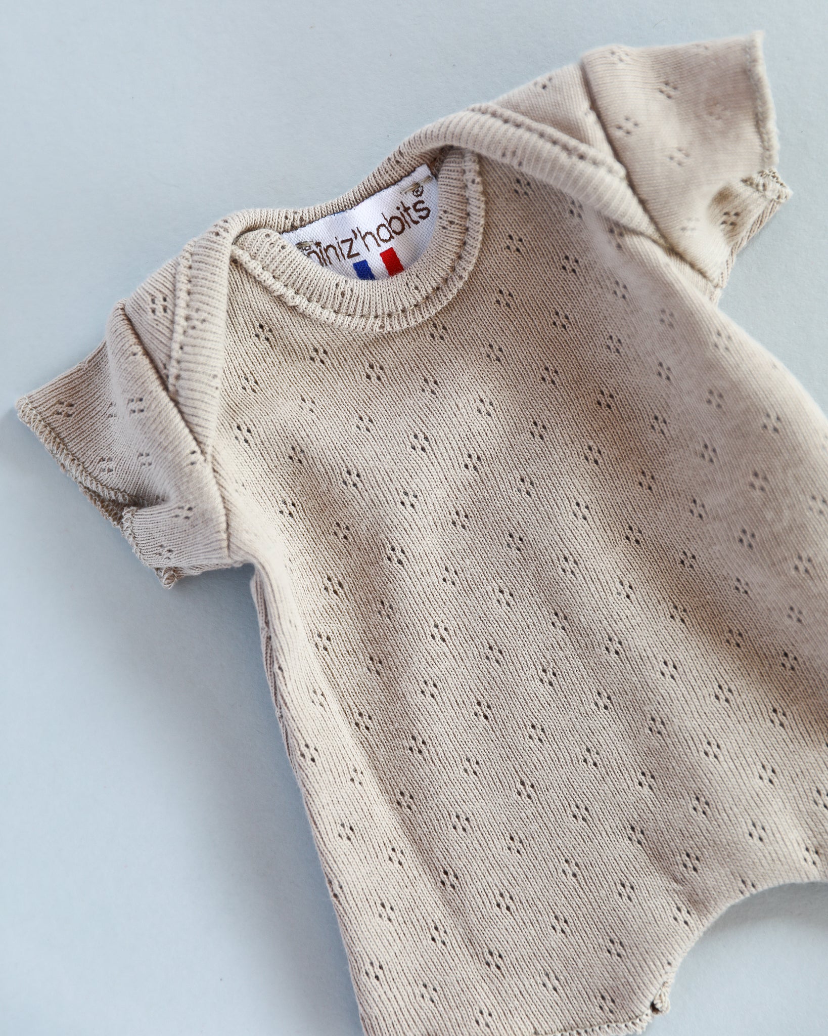 Minikane Doll Clothes | Soft Body Doll Cotton Romper (Beige)