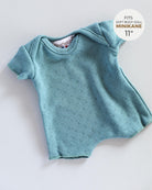 Minikane Doll Clothes | Soft Body Doll Cotton Romper (Blue)
