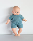 Minikane Doll Clothes | Soft Body Doll Cotton Romper (Blue)