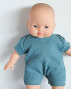 Minikane Doll Clothes | Soft Body Doll Cotton Romper (Blue)