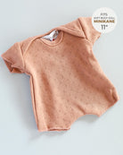 Minikane Doll Clothes | Soft Body Doll Cotton Romper (Brown)