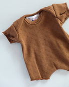 Minikane Doll Clothes | Soft Body Doll Cotton Romper (Chocolate)