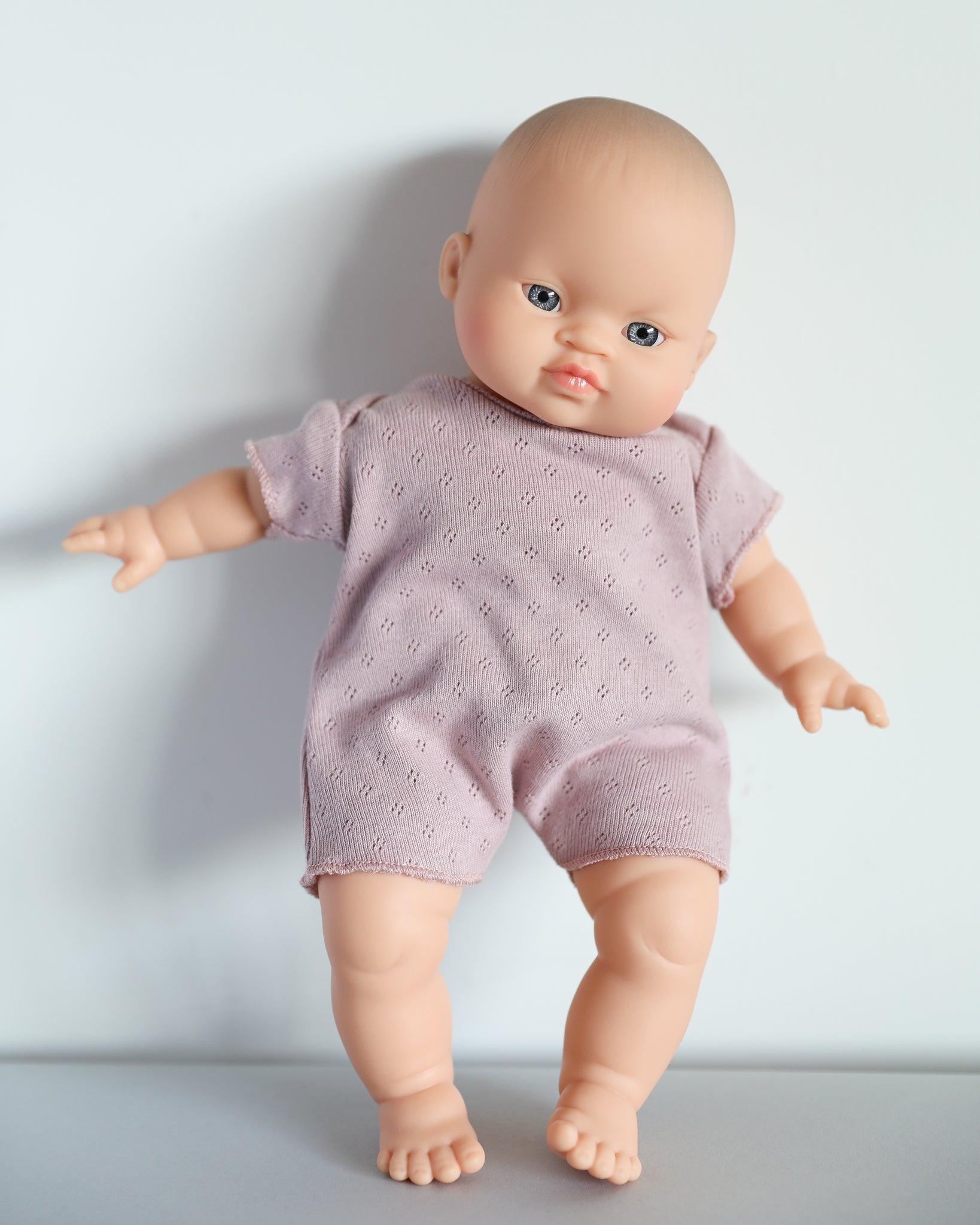 Minikane Doll Clothes | Soft Body Doll Cotton Romper (Pink)