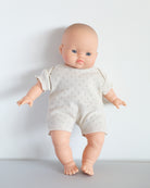 Minikane Doll Clothes | Soft Body Doll Cotton Romper (White)