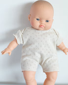 Minikane Doll Clothes | Soft Body Doll Cotton Romper (White)