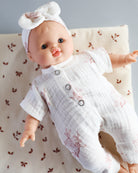 Minikane Doll Clothes | Soft Body Doll Jumpsuit with Headband (Bird Print )