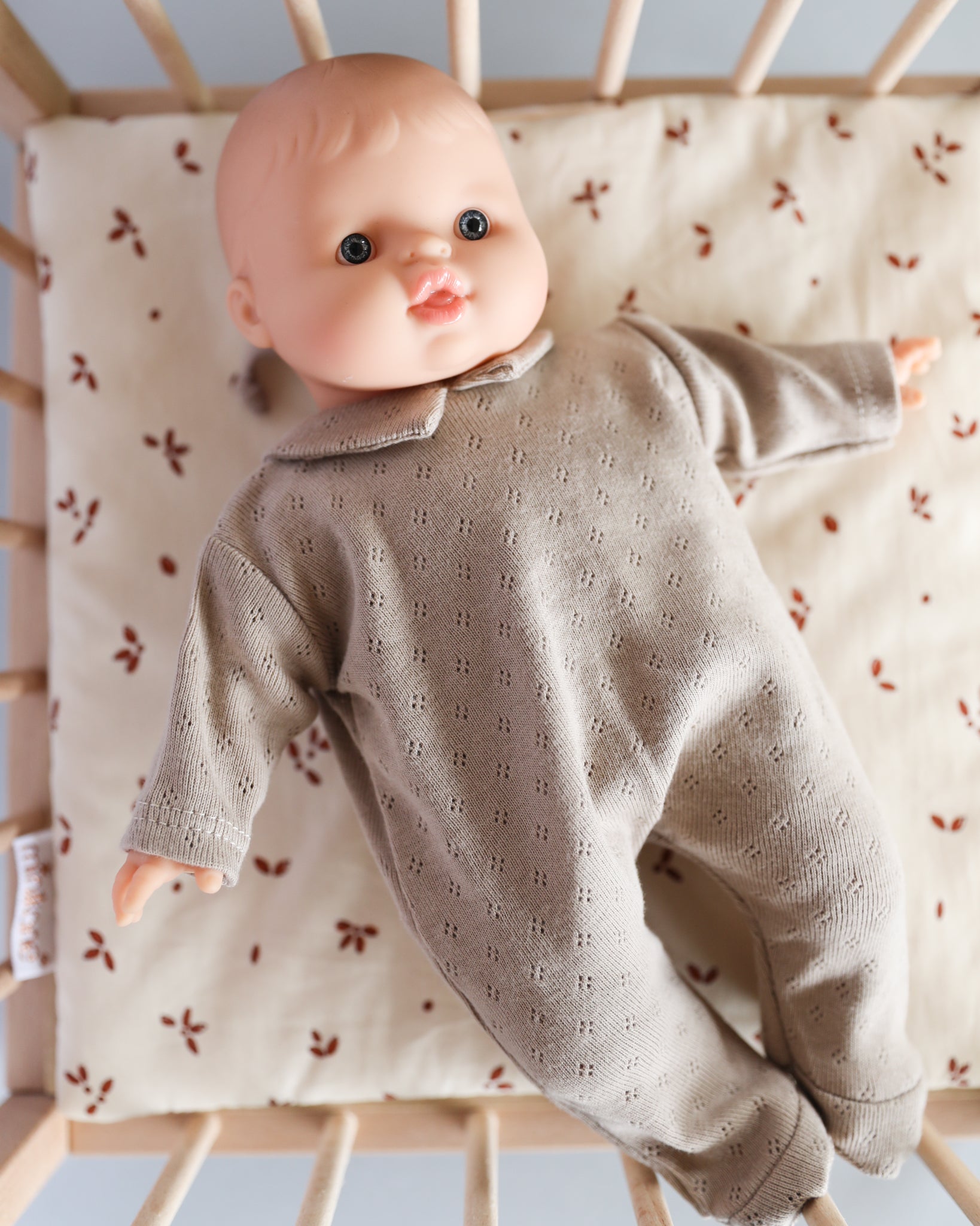 Minikane Doll Clothes | Soft Body Doll One-Piece Outfit (Beige)