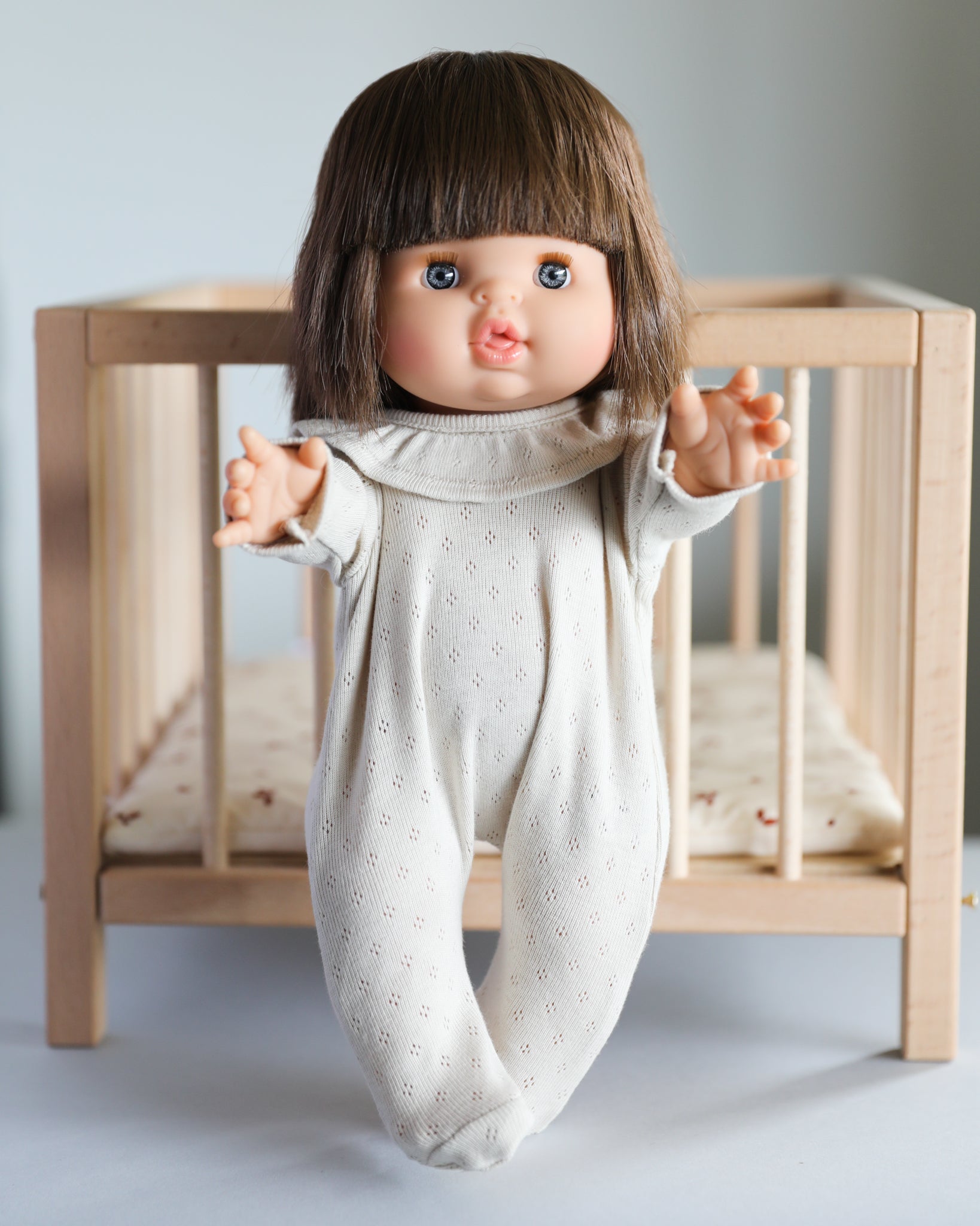 Minikane Doll Clothes | Soft Body Doll One-Piece Outfit (White)