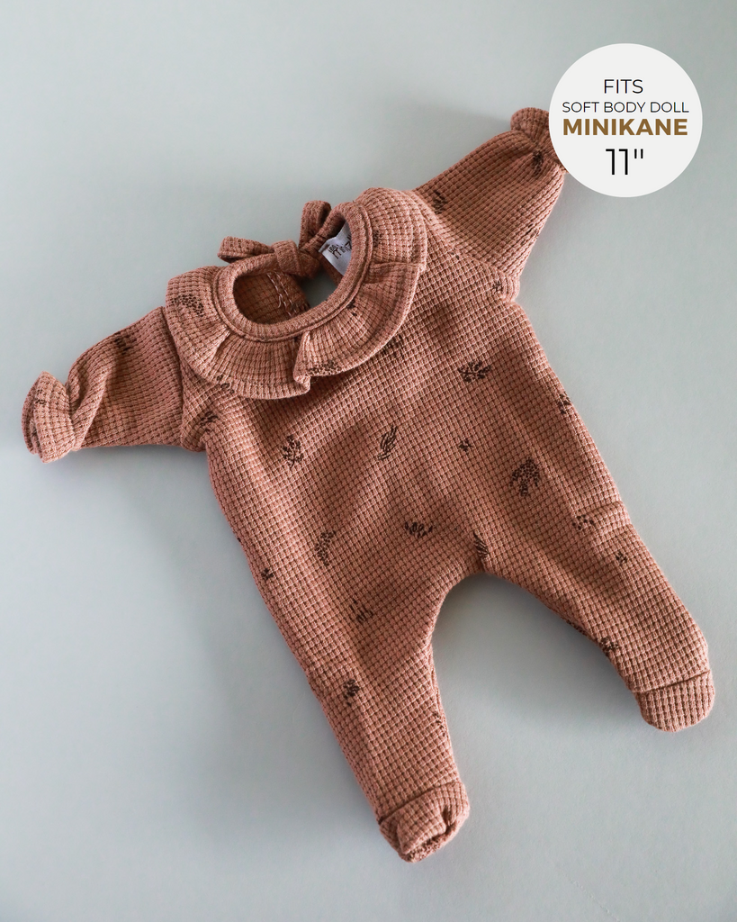 Minikane Doll Clothes | Soft Body Doll Onesie - Chestnut