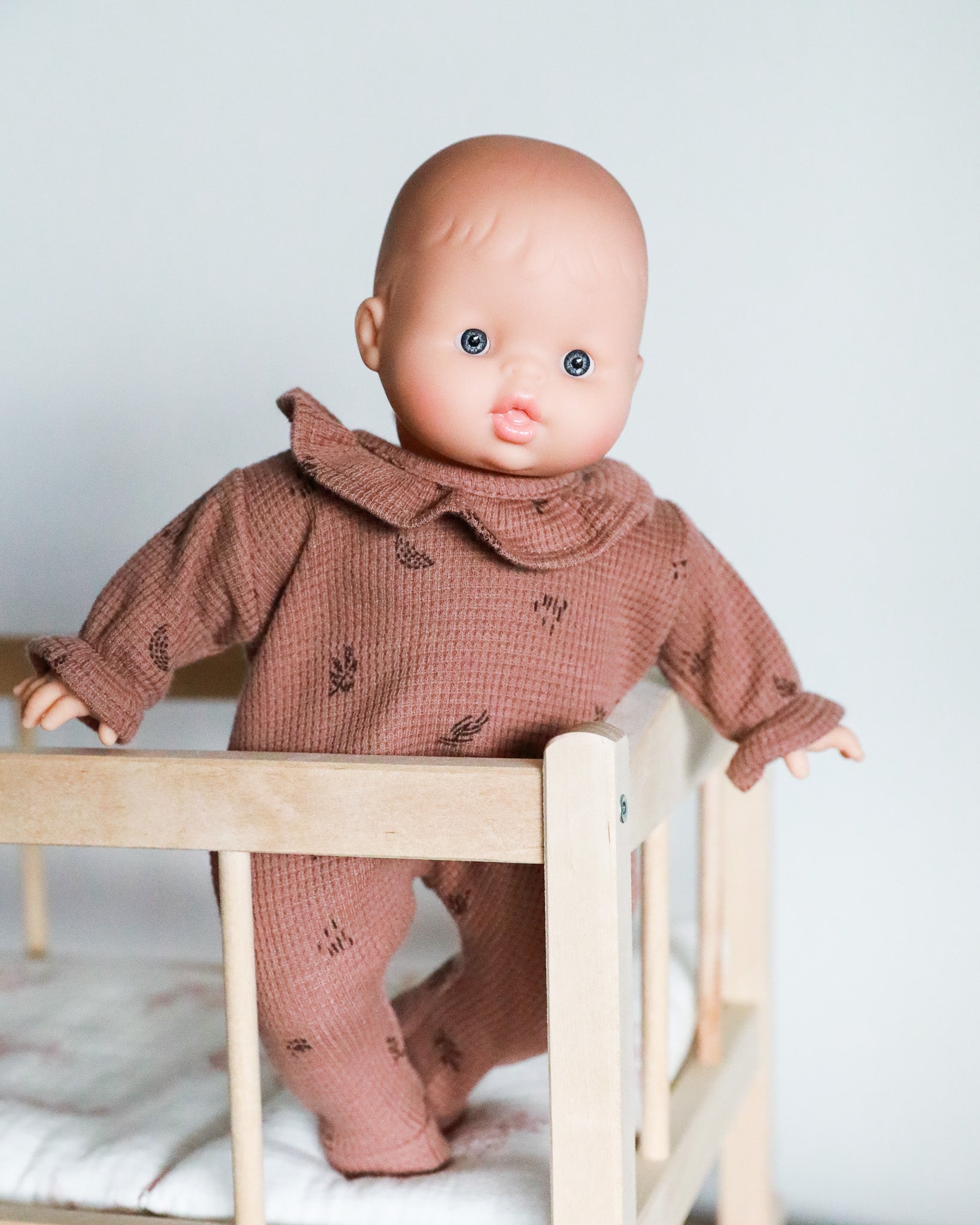 Minikane Doll Clothes | Soft Body Doll Onesie - Chestnut