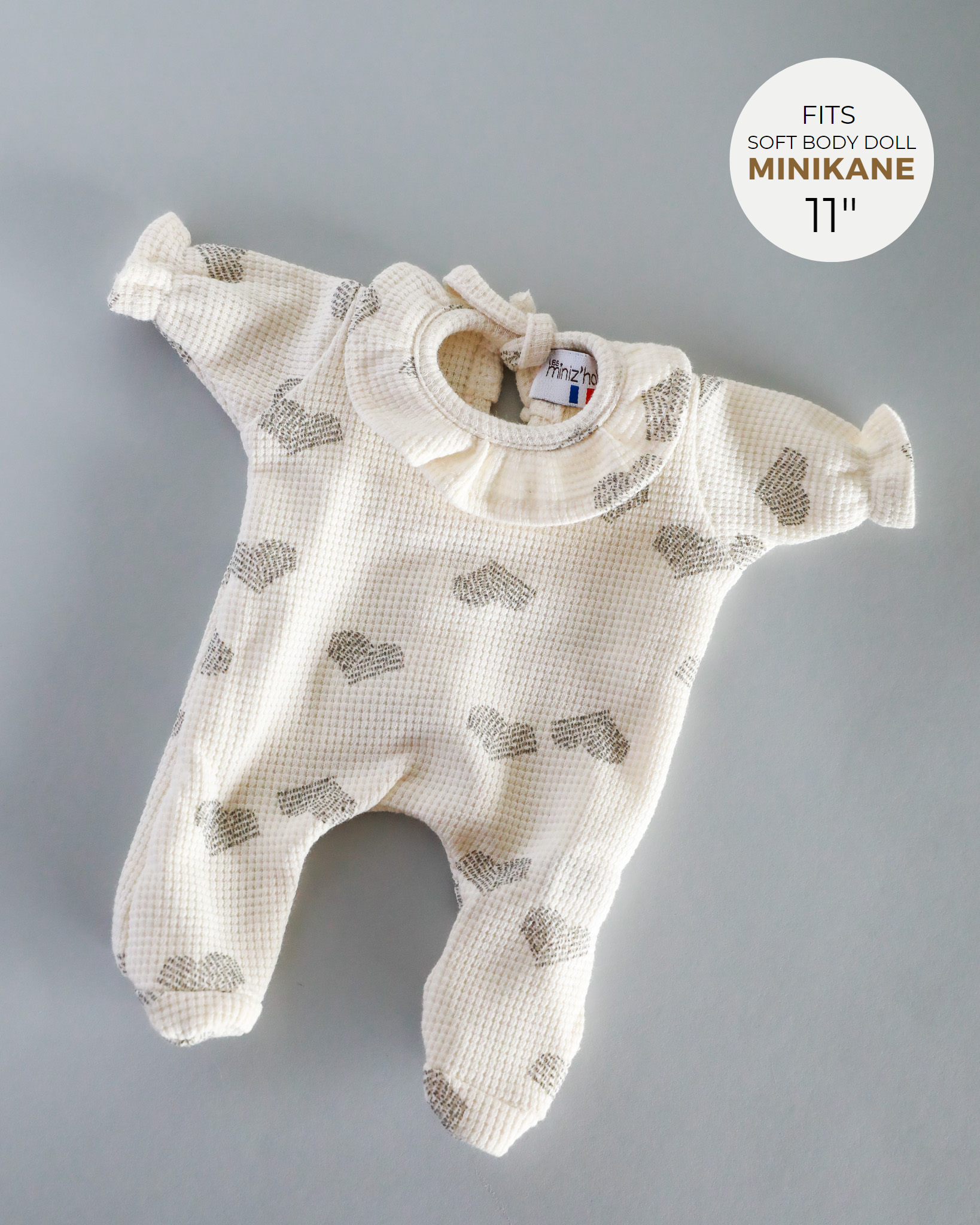 Minikane Doll Clothes | Soft Body Doll Onesie - Hearts