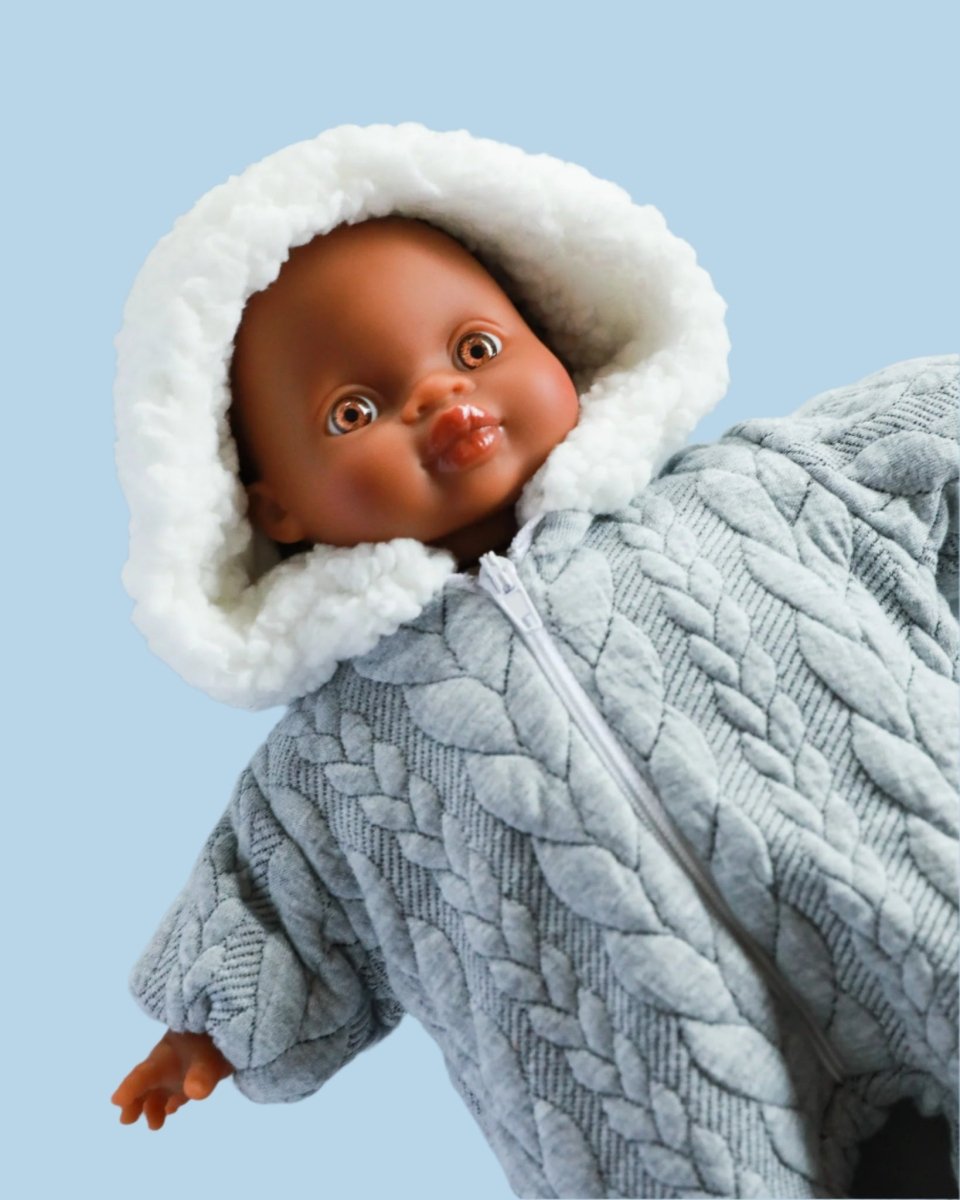 Farmer doll outfit for rural play scenarios
