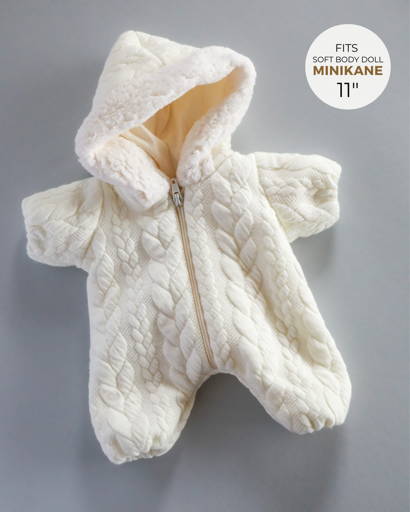 Minikane Doll Clothes | Soft Body Doll Snowsuit - White