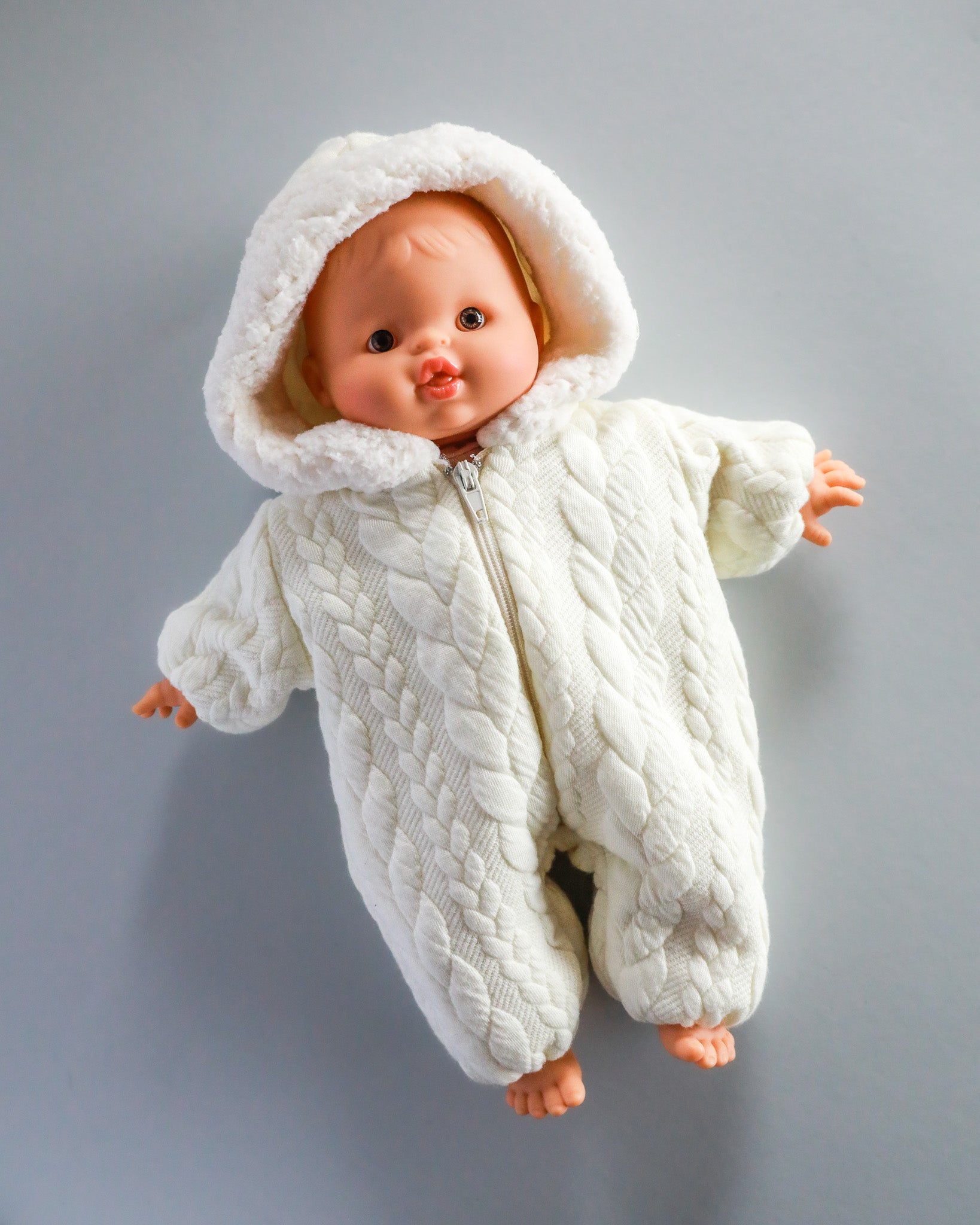 Minikane Doll Clothes | Soft Body Doll Snowsuit - White