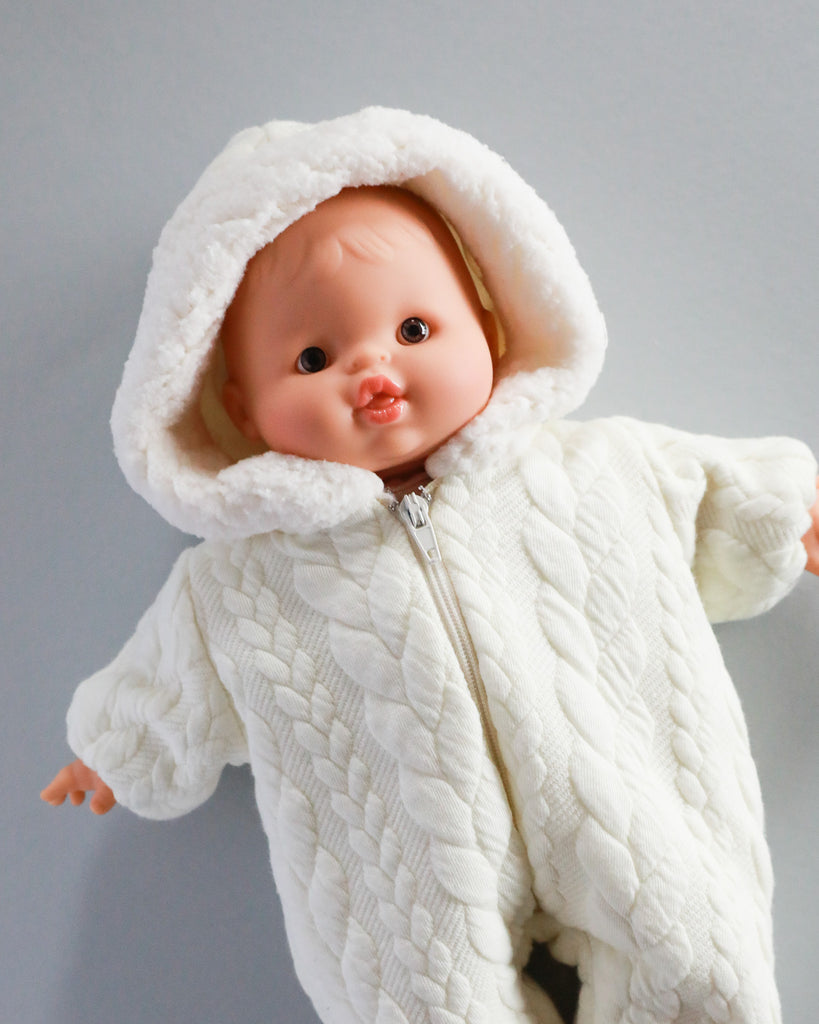 Minikane Doll Clothes | Soft Body Doll Snowsuit - White