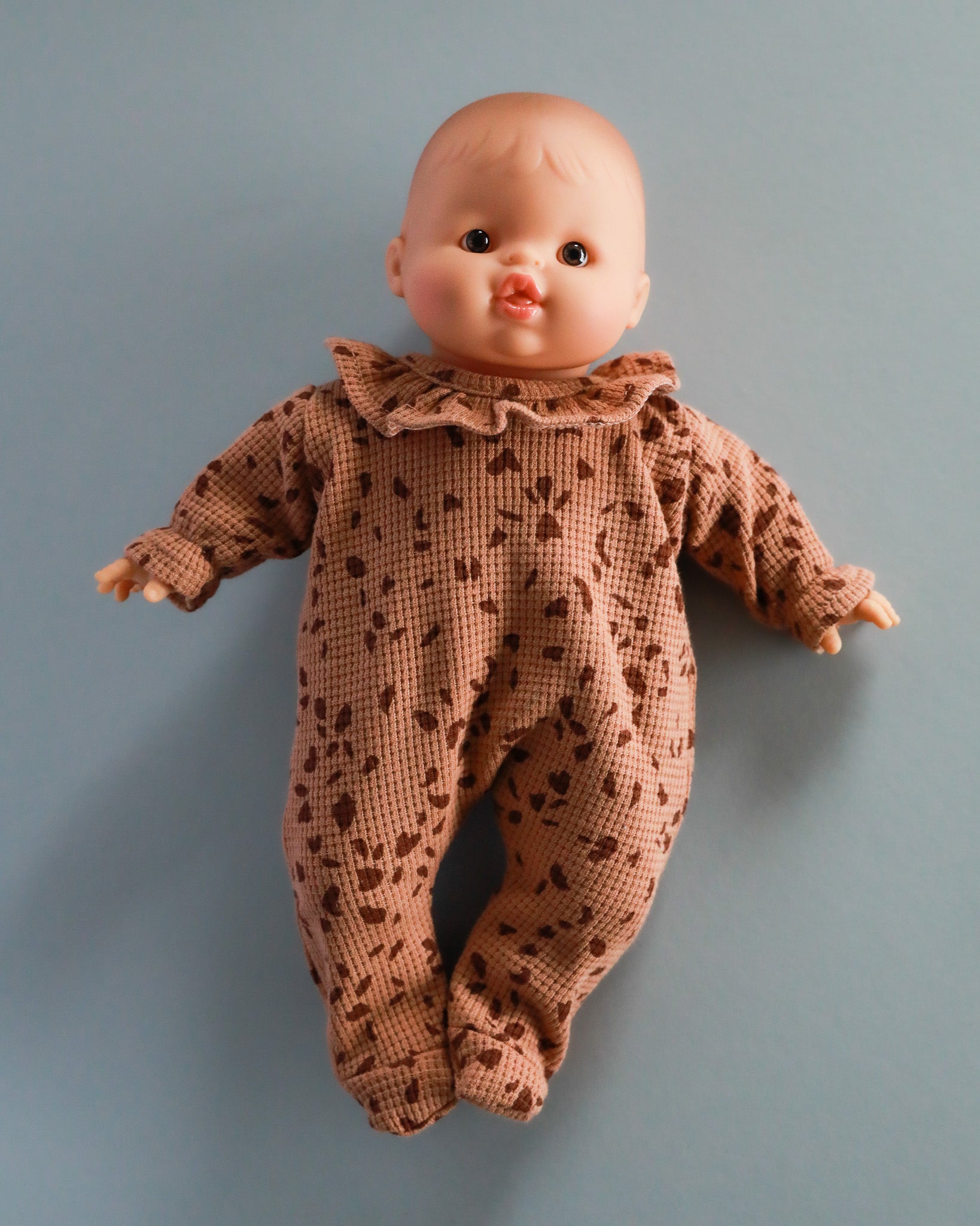 Minikane Doll Clothes | Soft Body Doll Onesie - Brown Pebbles
