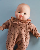 Minikane Doll Clothes | Soft Body Doll Onesie - Brown Pebbles