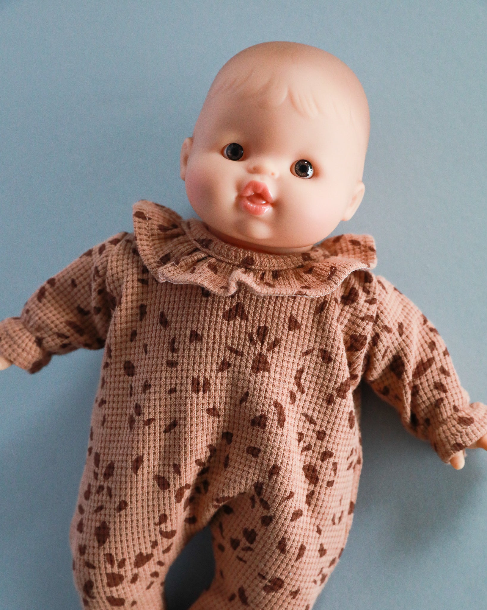 Minikane Doll Clothes | Soft Body Doll Onesie - Brown Pebbles